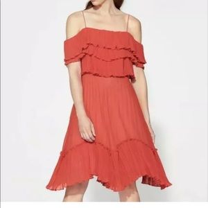 halston heritage RUFFLE TIE BACK DRESS